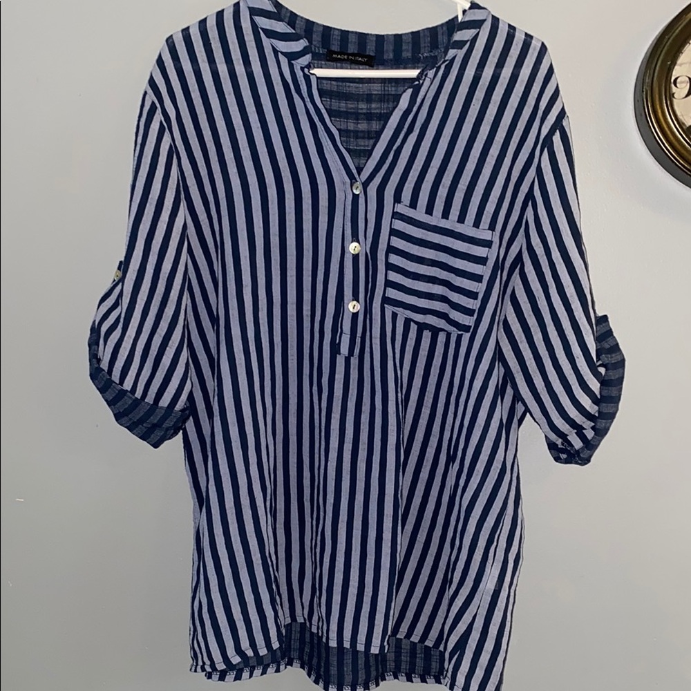 Striped Blue Women's Top
